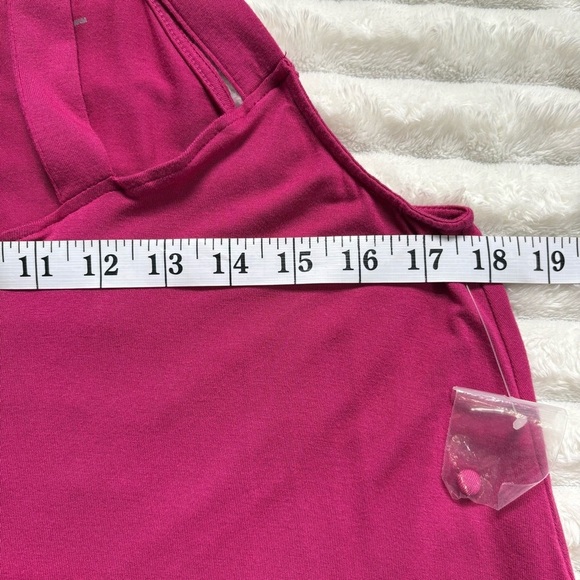 New York & Company Blouse Cut Out Halter Relaxed Fit Tank Top Medium Pink - Picture 6 of 7
